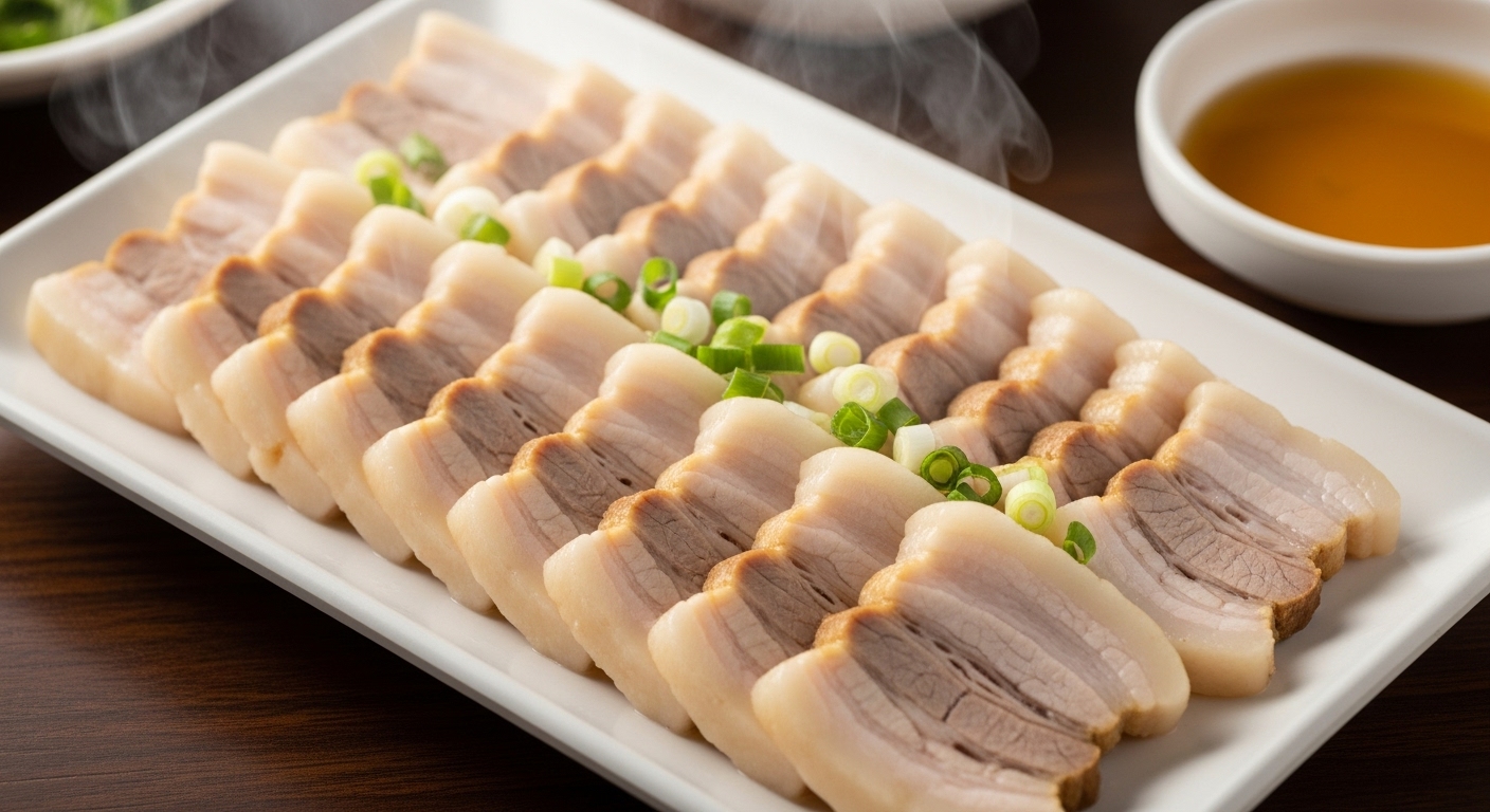 절임배추와 수육사진