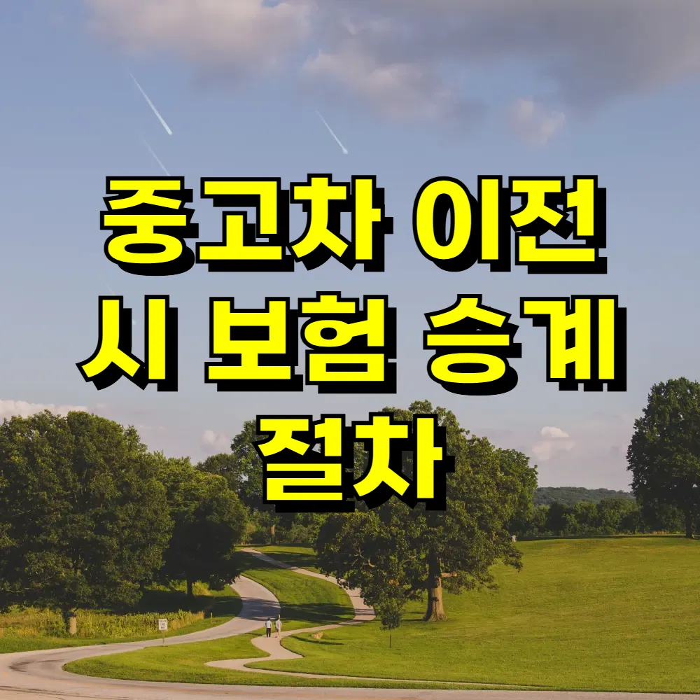 중고차 이전 시 보험 승계 절차