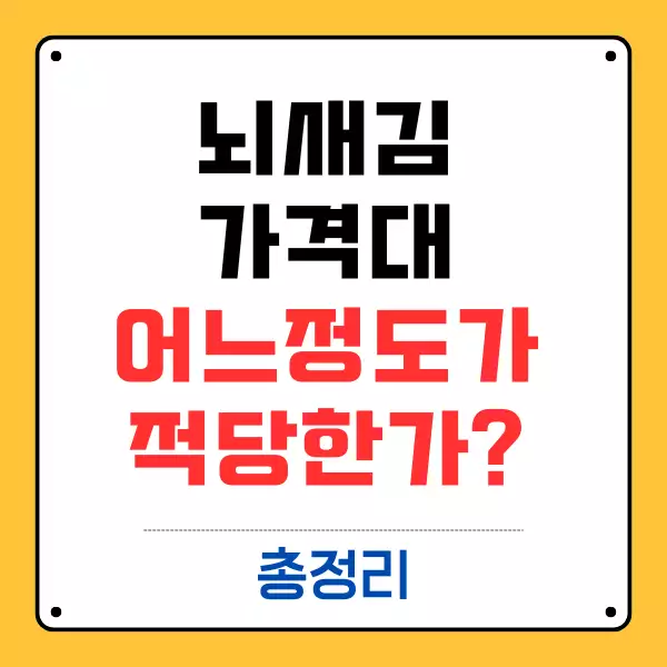 뇌새김 가격대 어느 정도가 적당할까