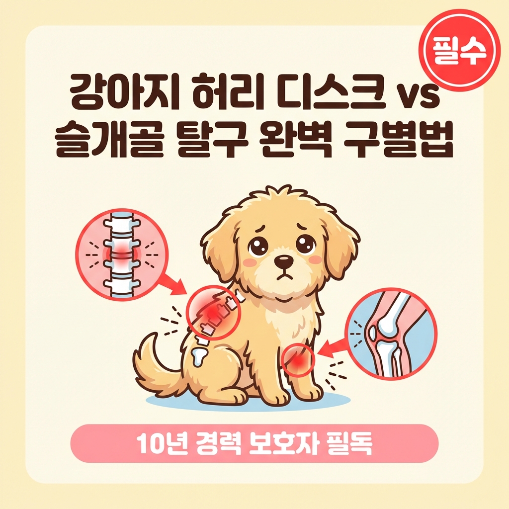 강아지 허리 디스크 vs 슬개골 탈구, 비슷해 보여도 완전히 다른 이유와 구별법