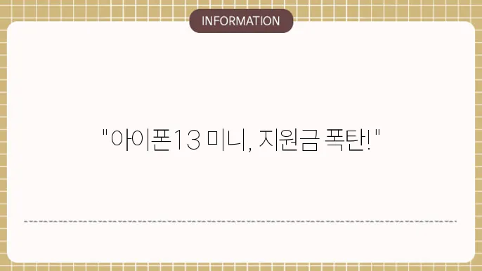 아이폰13 미니 공시지원금
