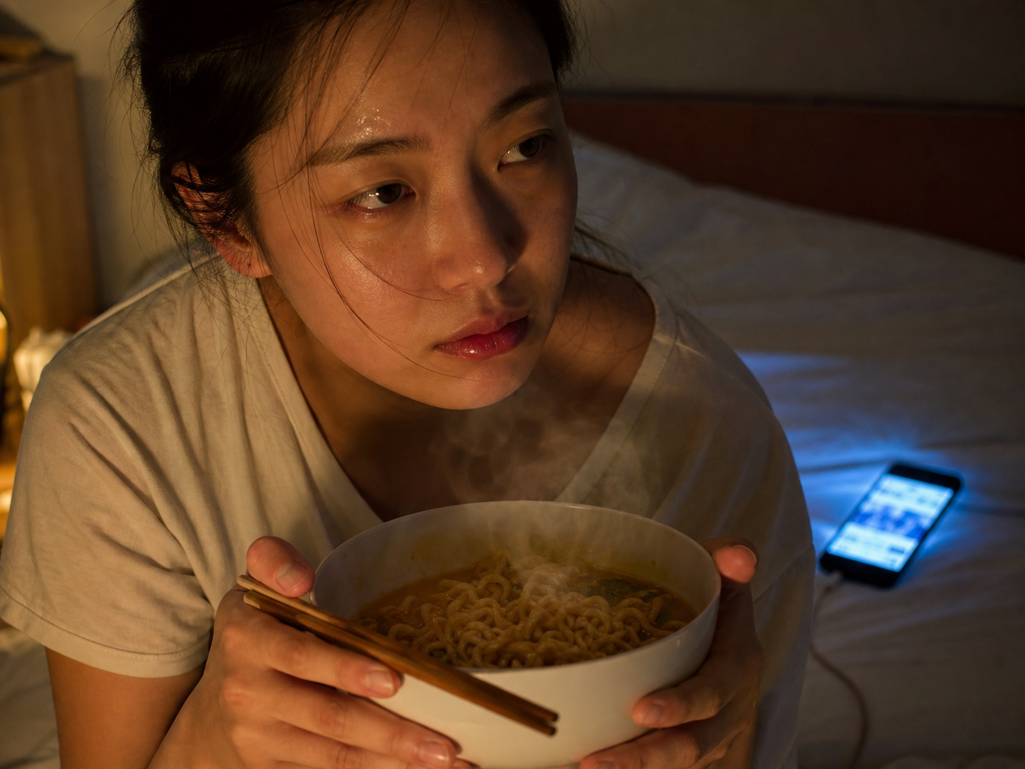 야식 라면 수면 방해 열대야 불면