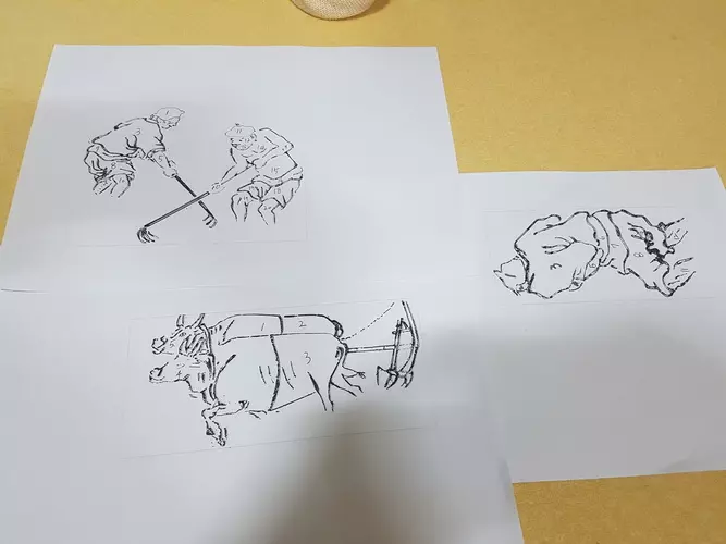 유성매직을 덧칠한 출력물을 복사한 이미지