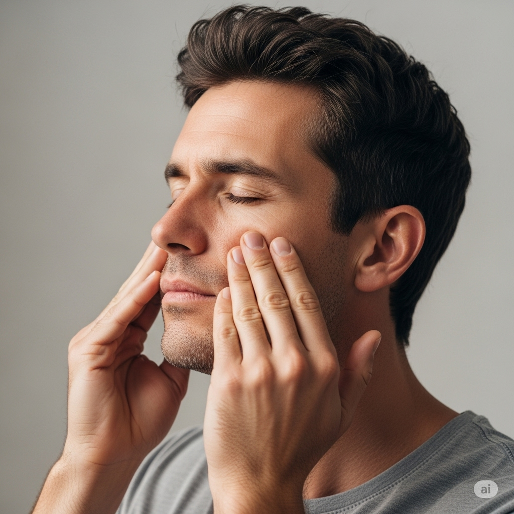 얼굴 근육 마사지 및 스트레칭