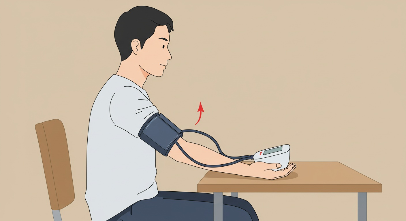 상완형 혈압계 올바른 착용법과 측정 자세