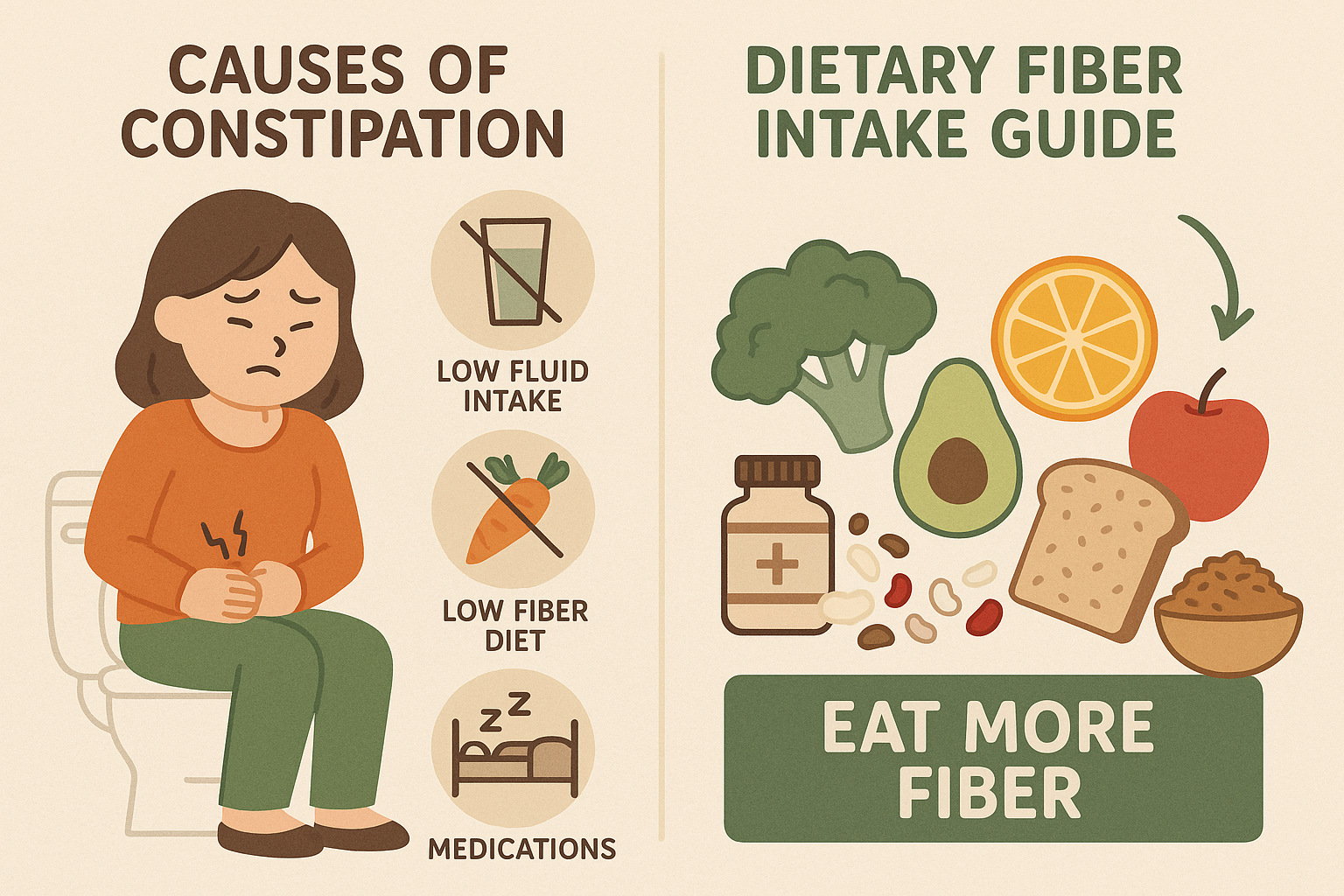 변비 원인과 식이섬유 섭취 가이드