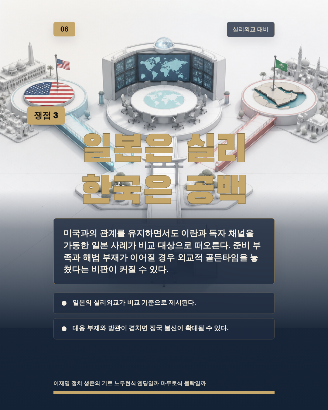 일본은 실리 한국은 공백
