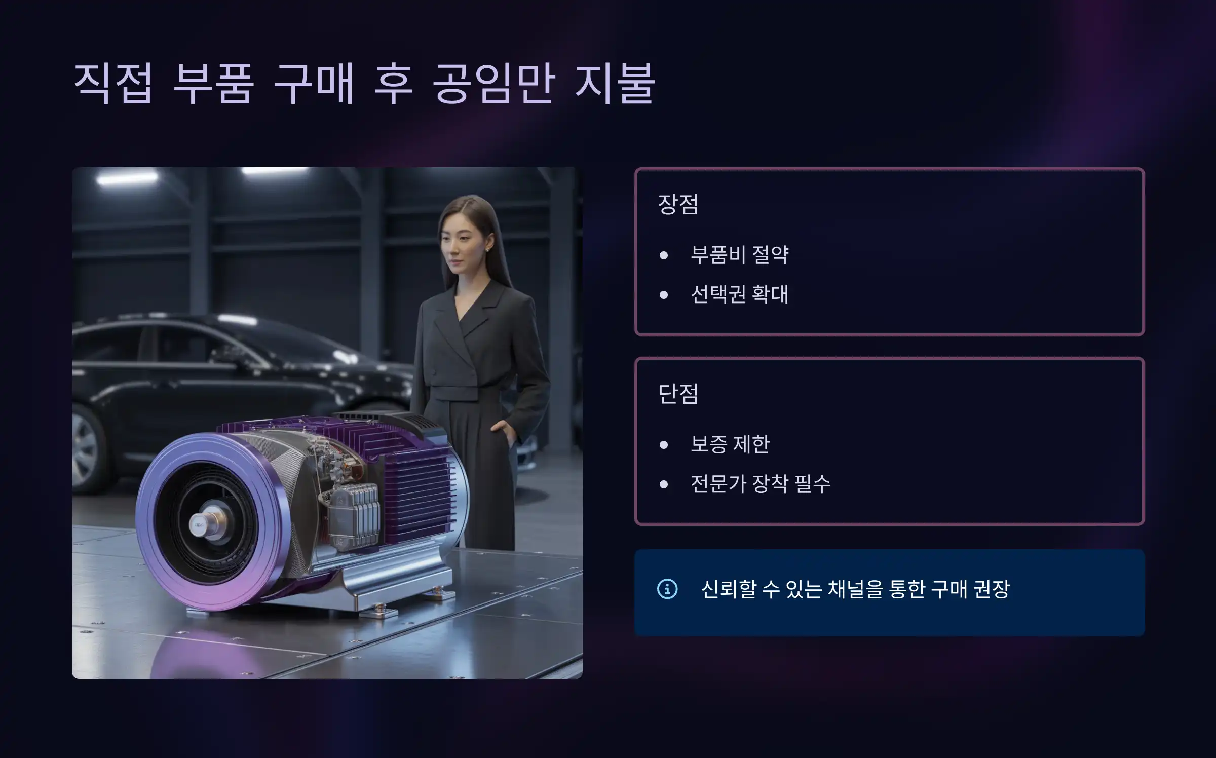 직접 부품 구매 후 공임만 지불