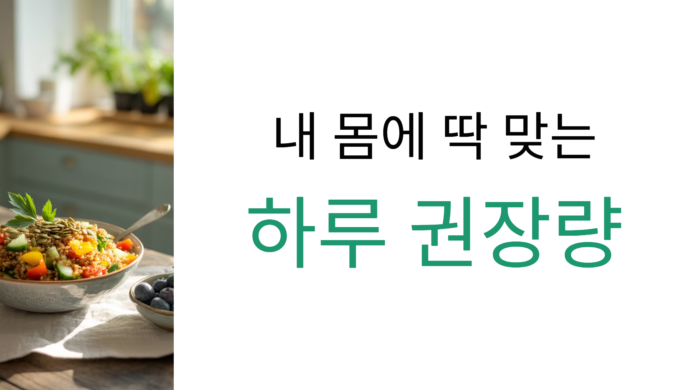 내 몸에 딱 맞는 하루 권장량