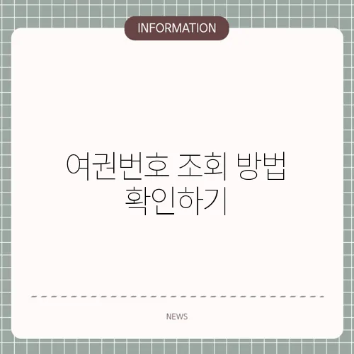 여권번호 조회 방법 확인하기