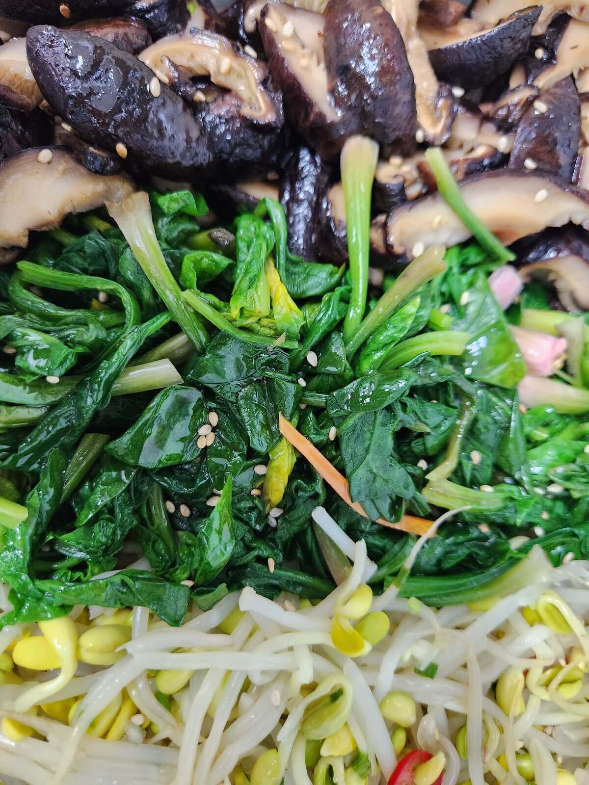 무침 나물 준비