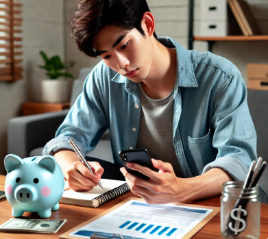 돈 관리하는 청년