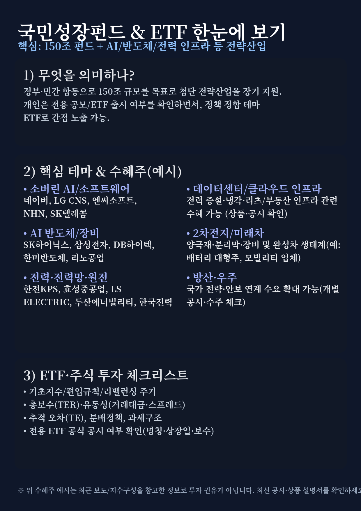 &ldquo;국민성장펀드 상장지수펀드(ETF)&rdquo; 수혜테마주 한 번에 이해하기: 왜 핫하고, 어떻게 접근할까