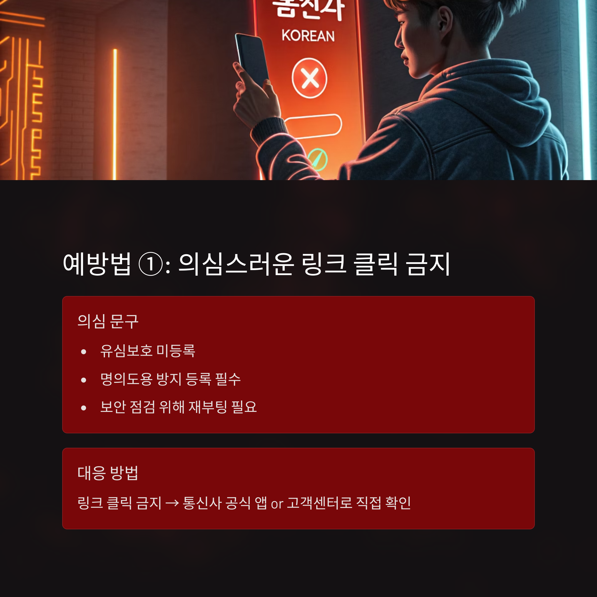 의심스러운 링크 클릭 금지
