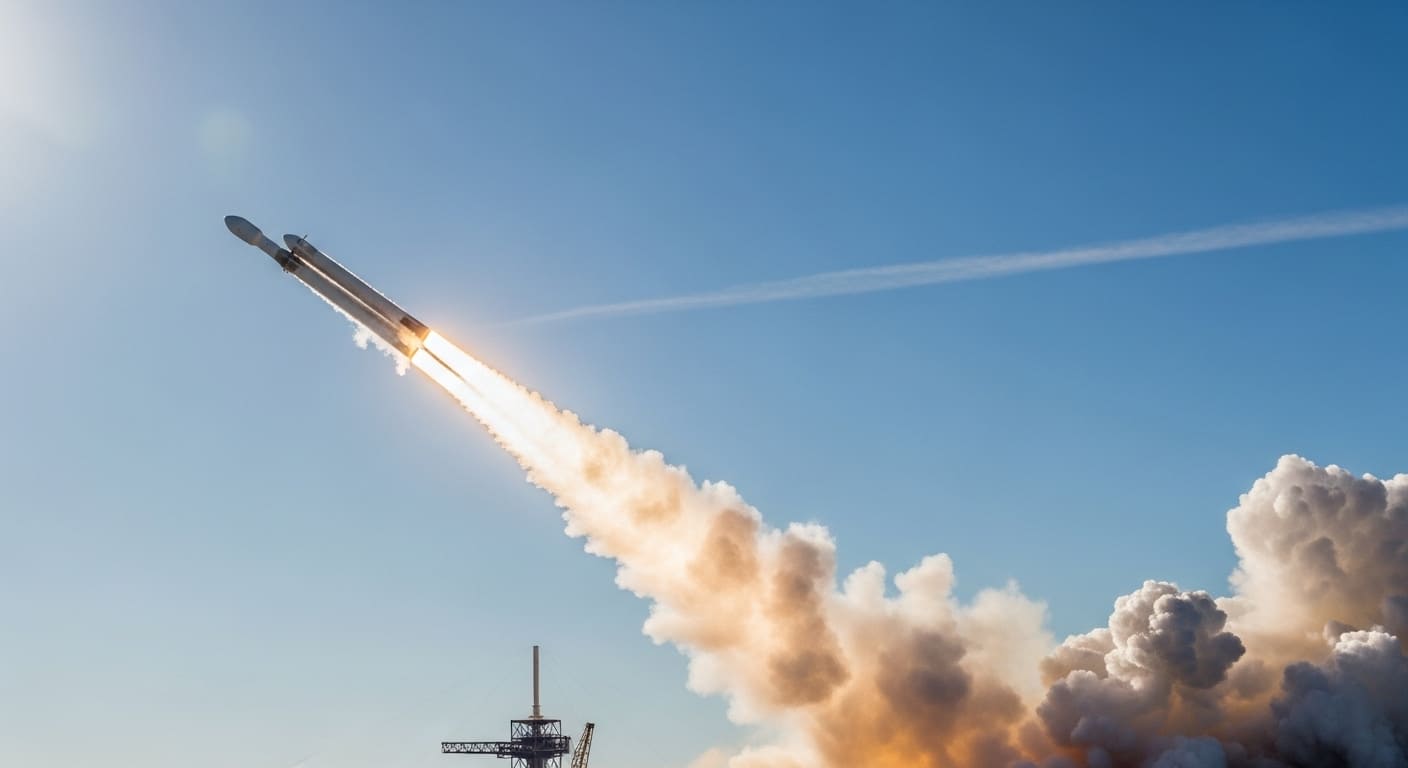 스페이스X 관련주를 보여주는 로켓 발사 장면