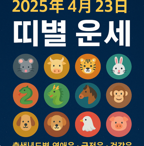 2025년 4월 23일 띠별운세