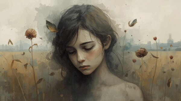 INFP 청소년은 따뜻한 감성과 이상을 품고 세상을 바라봅니다. 그러나 현실이 기대와 다를 때, 깊은 상실감을 경험합니다에 관한 그림