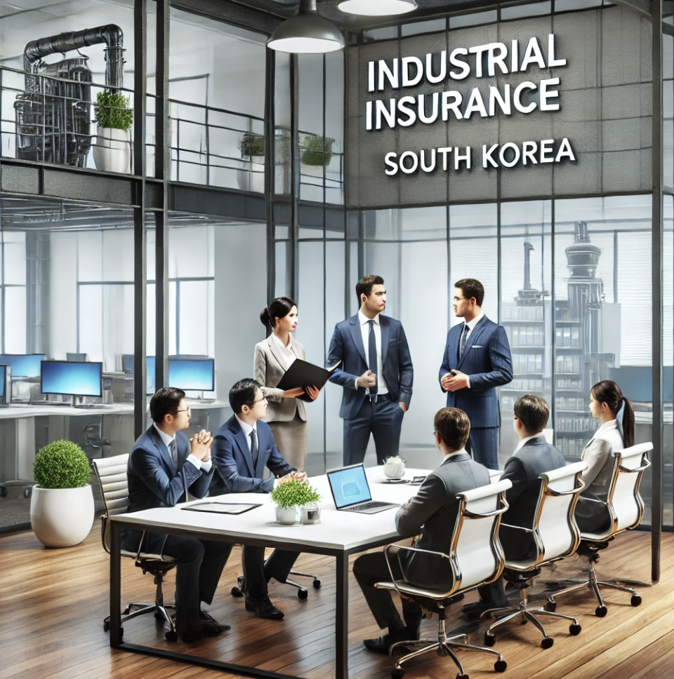 사무실에서 산재보험 관련 상담을 받는 모습