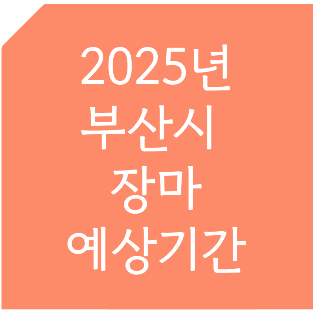 2025년 부산시 장마 예상기간 알아보기