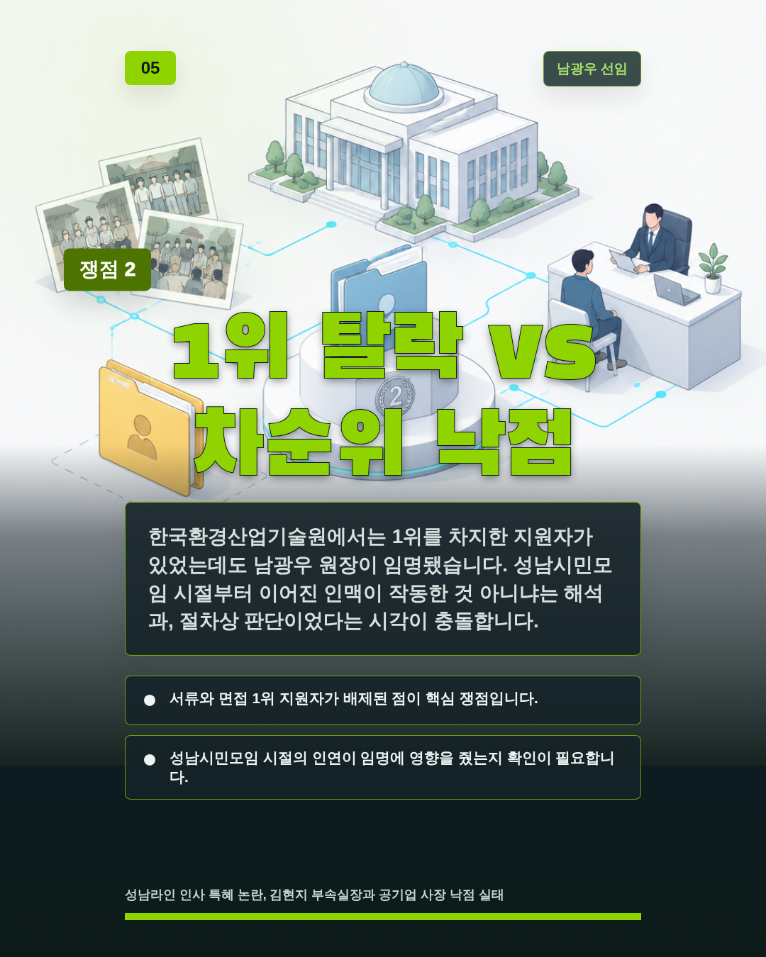 1위 탈락 vs 차순위 낙점