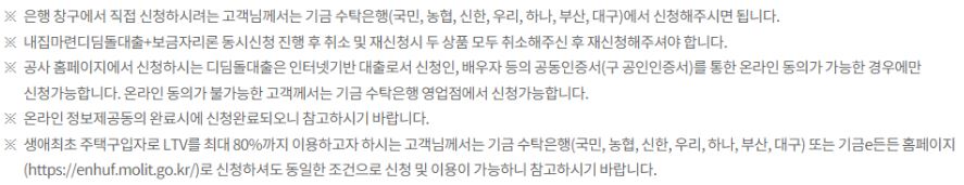 디딤돌대출 은행방문 신청