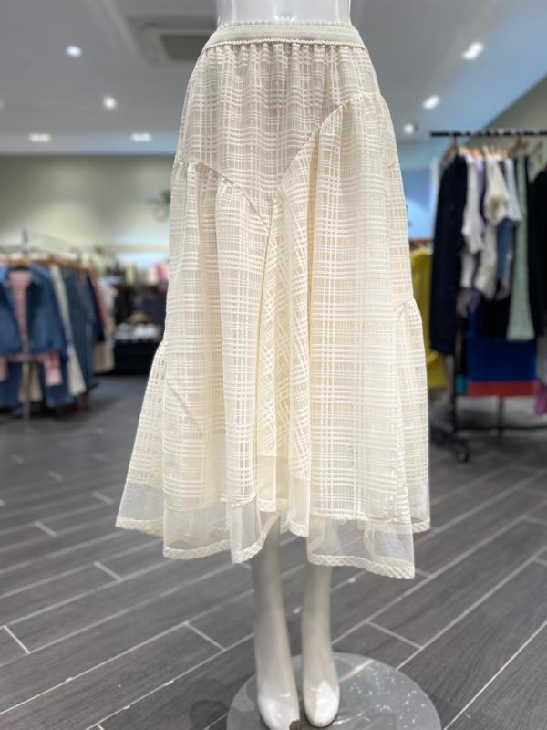 오즈세컨 언밸런스 헴 튤 스커트 WD O22B4WSC936W