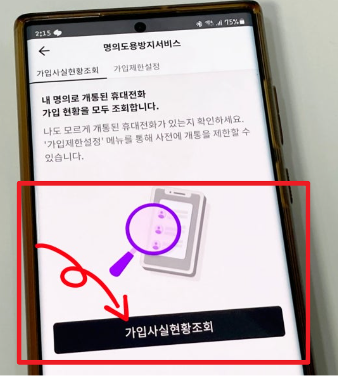 PASS 명의도용방지서비스 신청