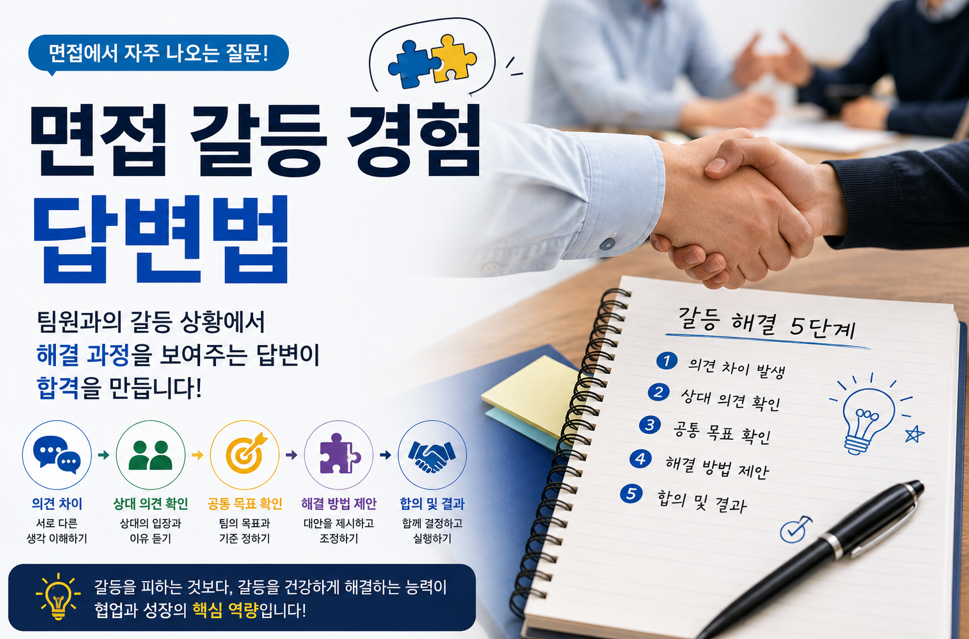 면접 갈등 경험 답변법|팀원과 갈등 질문에 대답하는 방법