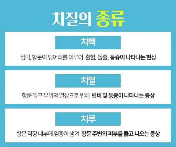 치질의 종류와 구분