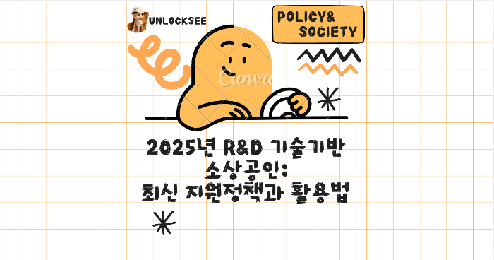 R&amp;D 기술기반 소상공인 2025년 - 최신 지원정책과 활용법