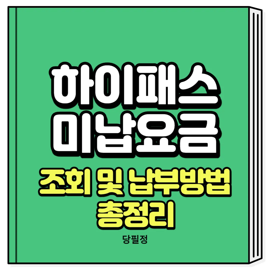 하이패스 미납요금 조회 납부방법