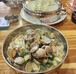 마지락칼국수-만두