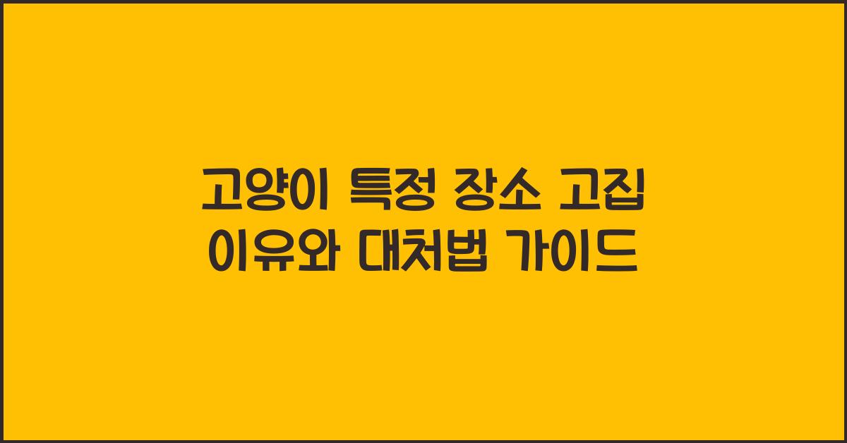 고양이 특정 장소 고집