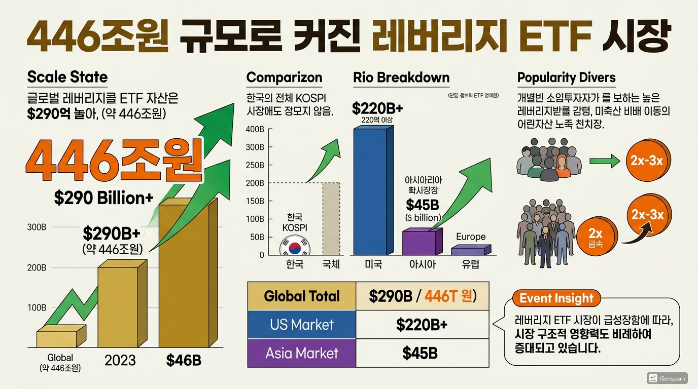 446조원 규모로 커진 레버리지 ETF 시장