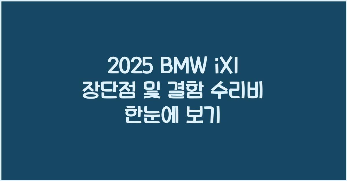 2025 BMW iX1 장단점 결함 수리비