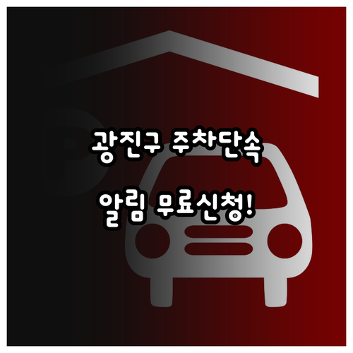 서울 광진구 주정차 단속 문자 알림 ..