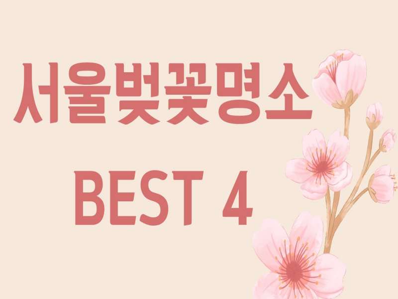 서울벚꽃명소 BEST 4