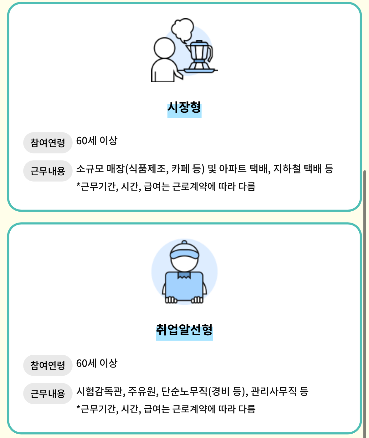 노인일자리 유형