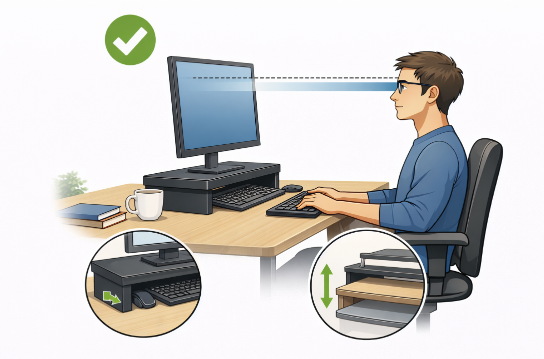 PC 모니터 받침대 활용 예시