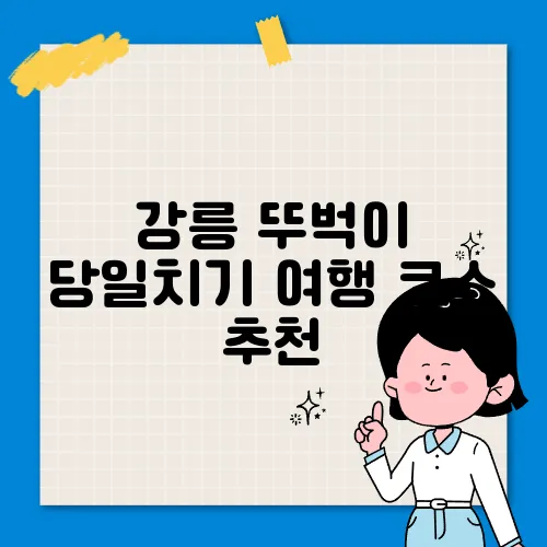 강릉 뚜벅이 당일치기 여행 코스 추천