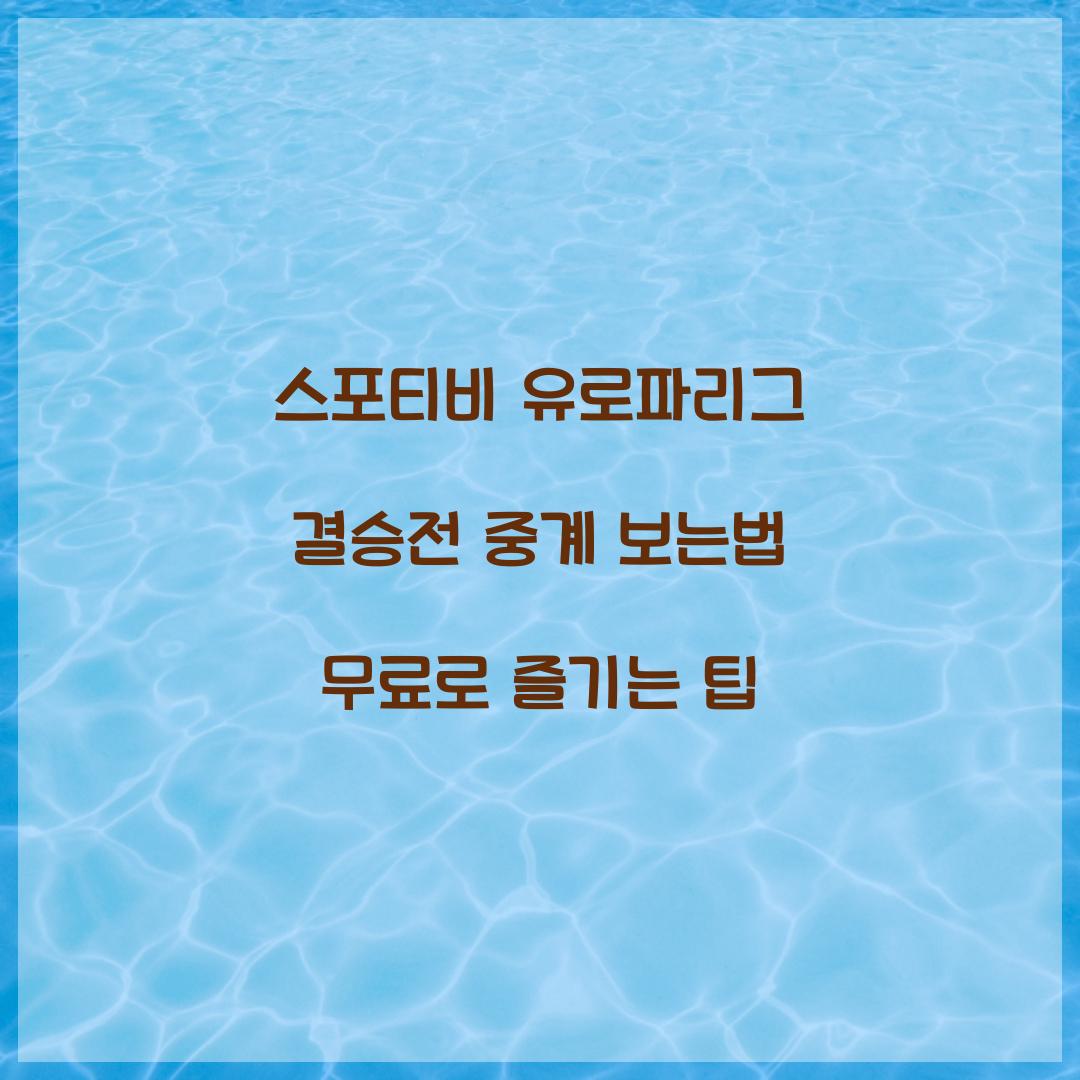 스포티비 유로파리그 결승전 중계 보는법