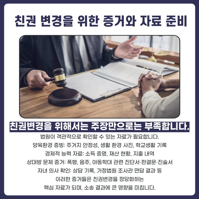 준비해야할 증거와 자료에 대해 설명하는 이미지