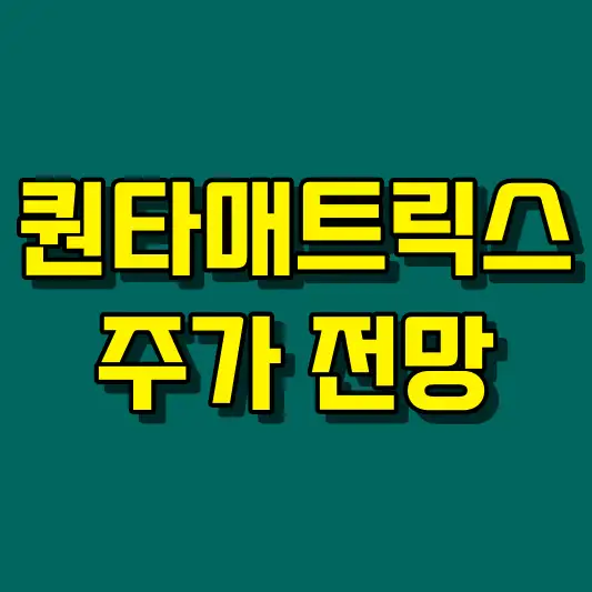 퀀타매트릭스 주가 전망