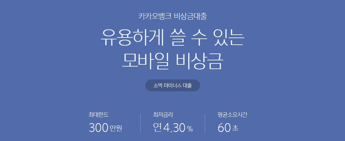 카카오뱅크 비상금 대출