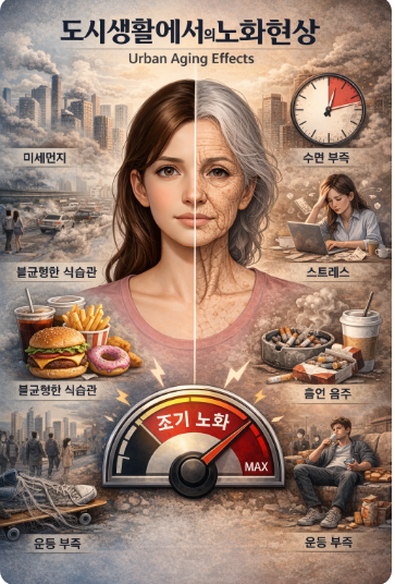 도시생활에서의 가속노화에 대한 사진