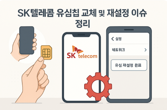SK텔레콤 유심칩 교체 및 재설정 이슈 관련 이미지