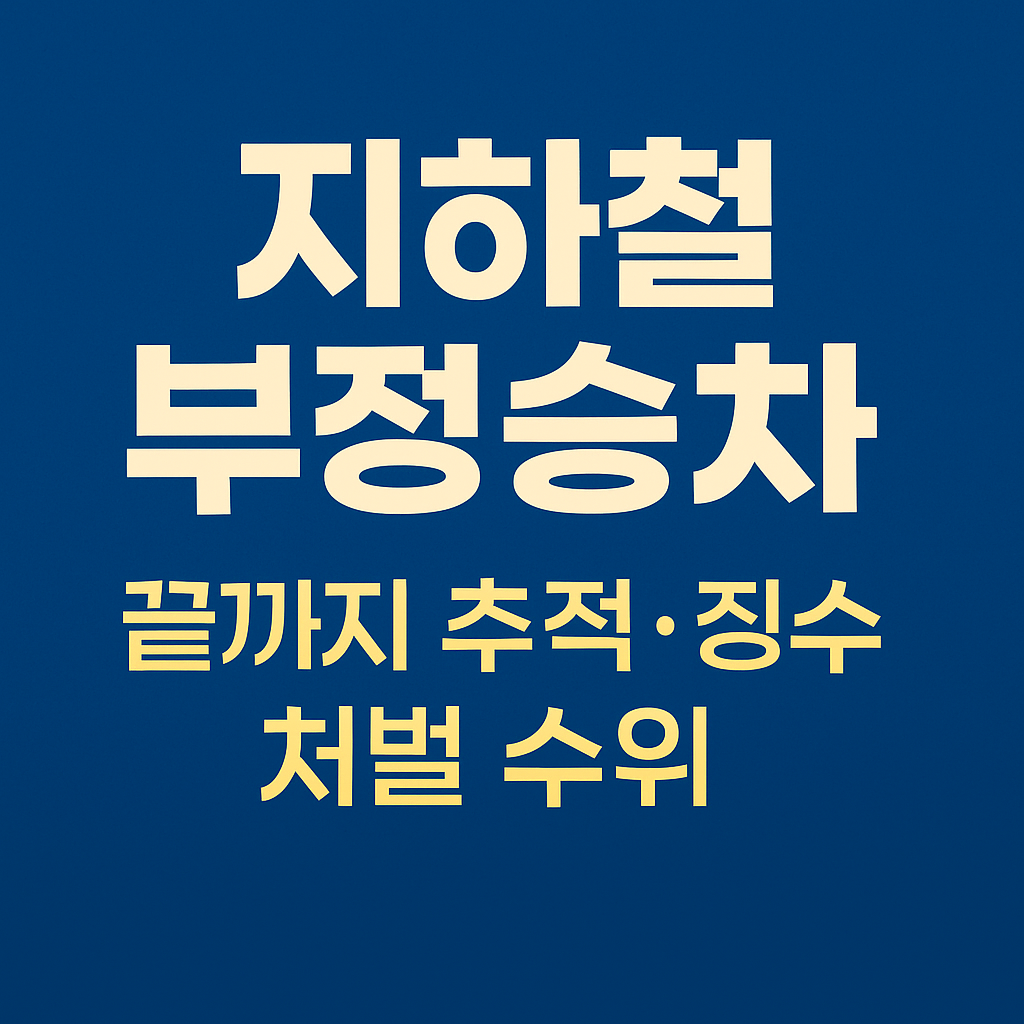 지하철 부정승차 벌금, 부정승차 유형, 부정승차 단속 절차
