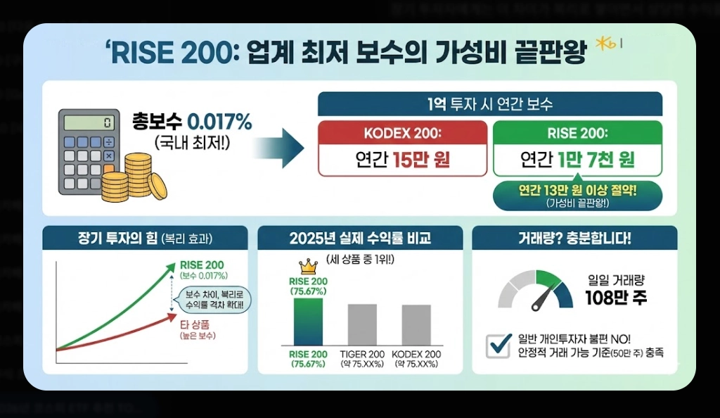 코스피200 ETF 추천 TOP 3 [2026년] KODEX vs TIGER vs RISE 완벽 비교