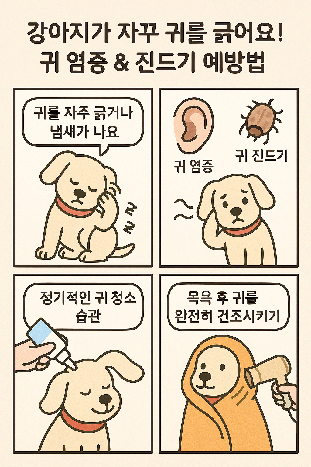 강아지 귀 염증 & 진드기 예방법