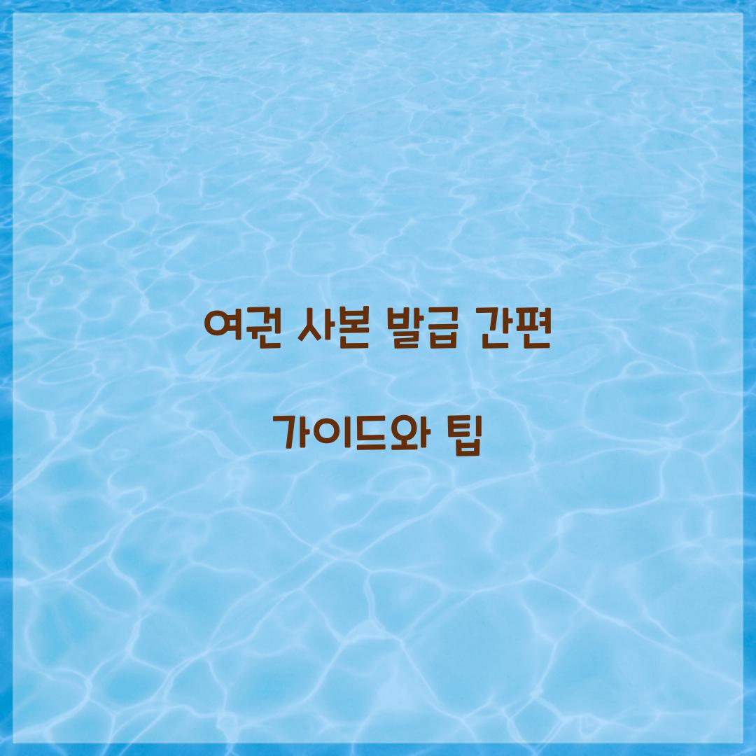 여권 사본 발급